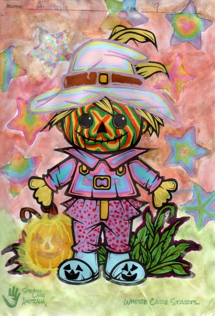 Happy cheerful scarecrow